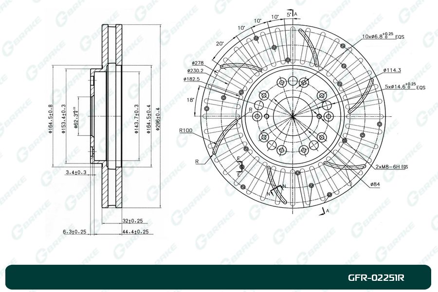 ДИСК ТОРМОЗНОЙ G-BRAKE GFR02251R