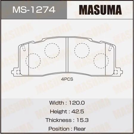 КОЛОДКИ ТОРМОЗНЫЕ ДИСКОВЫЕ MASUMA MS1274