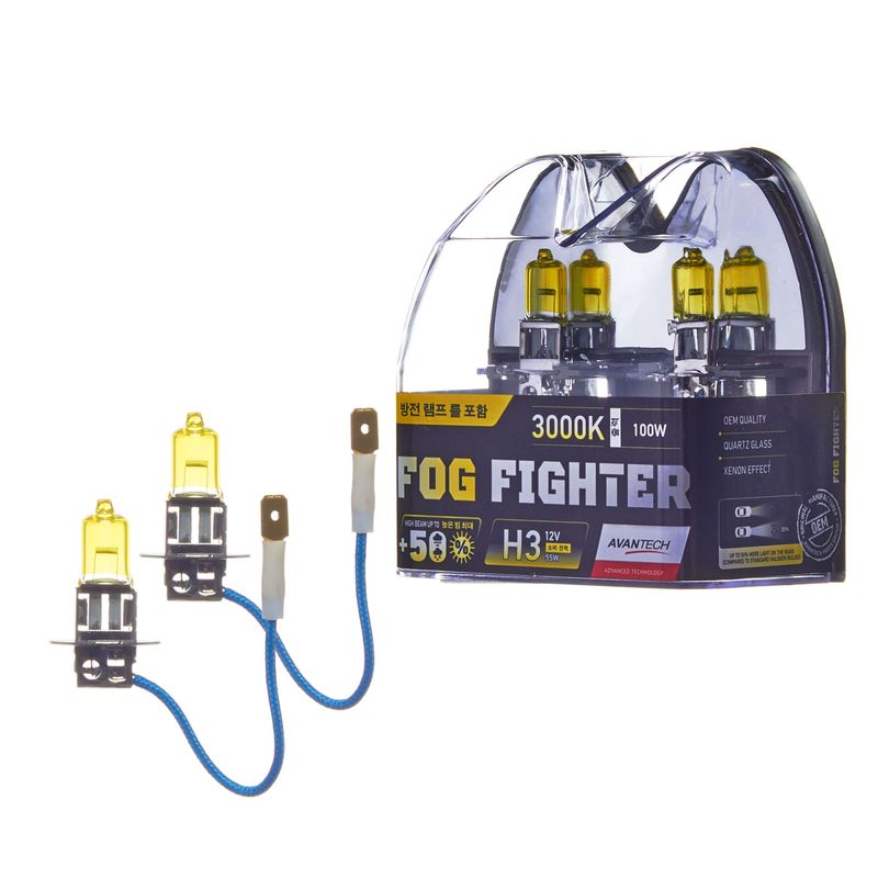 ЛАМПОЧКА AVANTECH AB3003 H3 12V 100Вт. Галлогеная Pk22s