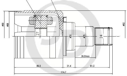 ШРУС ВНУТРЕННИЙ JD JCN0208