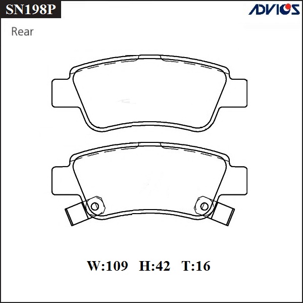 КОЛОДКИ ТОРМОЗНЫЕ ДИСКОВЫЕ ADVICS SN198P