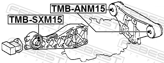 САЙЛЕНТБЛОК ОПОРЫ РЕДУКТОРА FEBEST TMBANH15