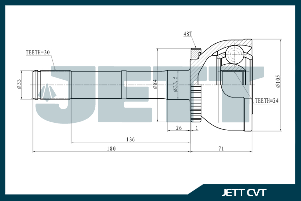 ШРУС ВНЕШНИЙ (НАРУЖНИЙ) JETT V410001ABS