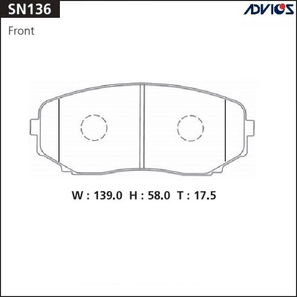 КОЛОДКИ ТОРМОЗНЫЕ ДИСКОВЫЕ ADVICS SN136
