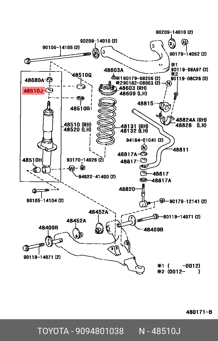 ОПОРА АМОРТИЗАТОРА TOYOTA 9094801038