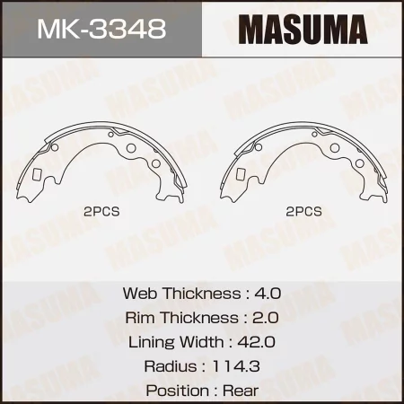 КОЛОДКИ ТОРМОЗНЫЕ БАРАБАННЫЕ MASUMA MK3348