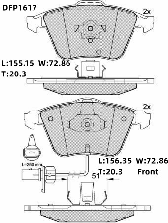 КОЛОДКИ ТОРМОЗНЫЕ ДИСКОВЫЕ DOUBLE FORCE DFP1617
