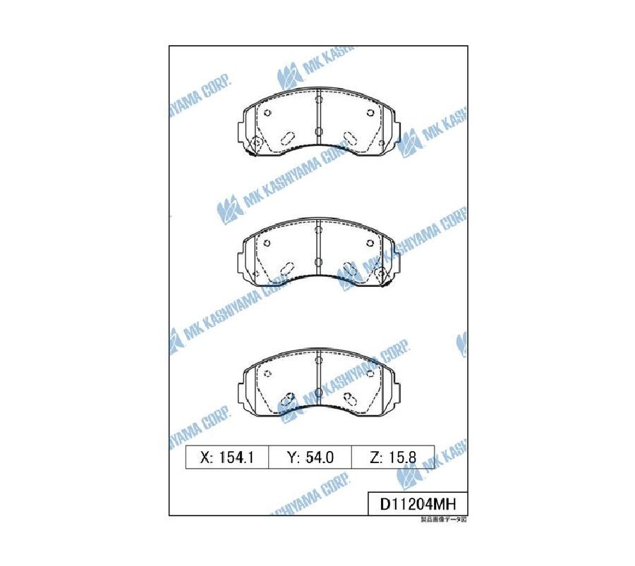 КОЛОДКИ ТОРМОЗНЫЕ ДИСКОВЫЕ KASHIYAMA D11204MH