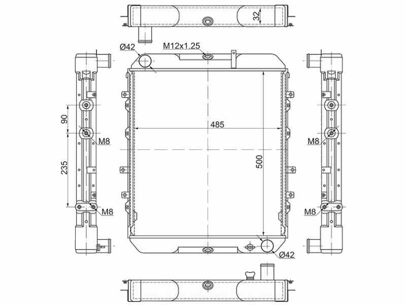 РАДИАТОР СИСТЕМЫ ОХЛАЖДЕНИЯ ДВС SAT MZ0086
