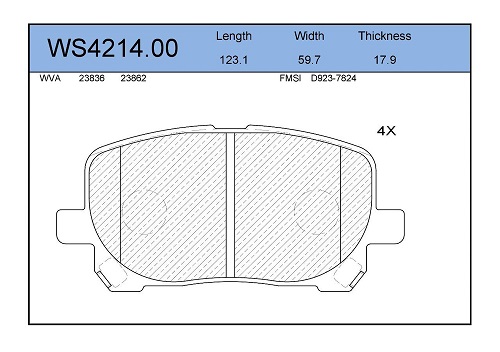 КОЛОДКИ ТОРМОЗНЫЕ ДИСКОВЫЕ JEENICE WS421400