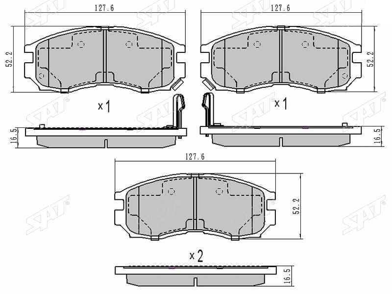 КОЛОДКИ РУЧНОГО ТОРМОЗА SAT STMR389539