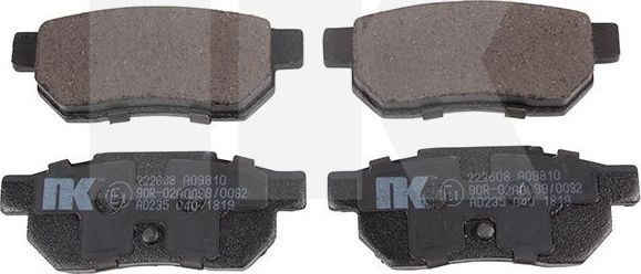 КОЛОДКИ ТОРМОЗНЫЕ ДИСКОВЫЕ NK 222608