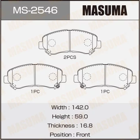 КОЛОДКИ ТОРМОЗНЫЕ ДИСКОВЫЕ MASUMA MS2546