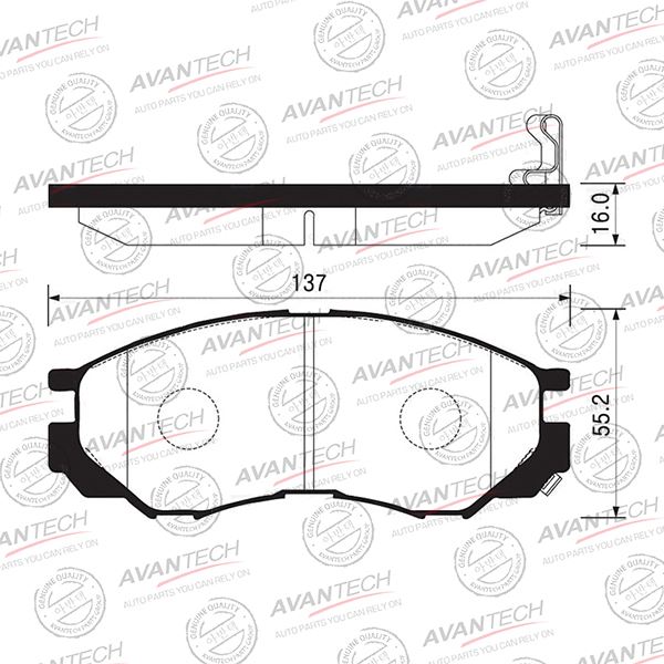 КОЛОДКИ ТОРМОЗНЫЕ ДИСКОВЫЕ AVANTECH AV0502
