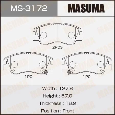 КОЛОДКИ ТОРМОЗНЫЕ ДИСКОВЫЕ MASUMA MS3172