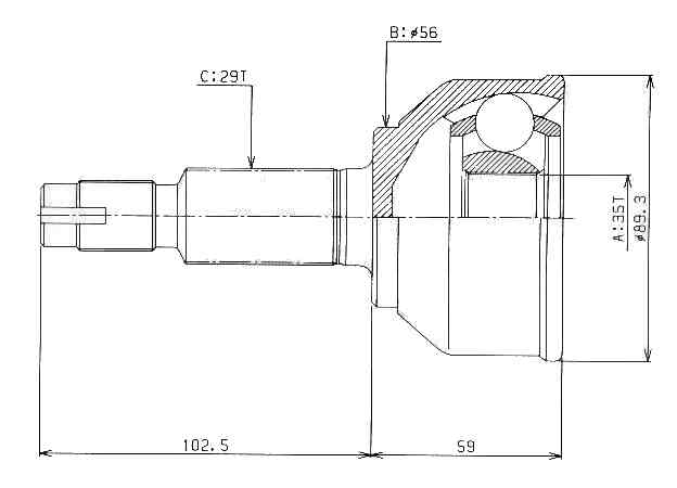 ШРУС ВНЕШНИЙ (НАРУЖНИЙ) HDK NIE095