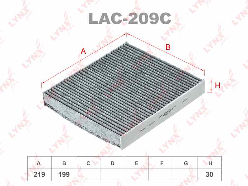 ФИЛЬТР САЛОННЫЙ LYNXauto LAC209C