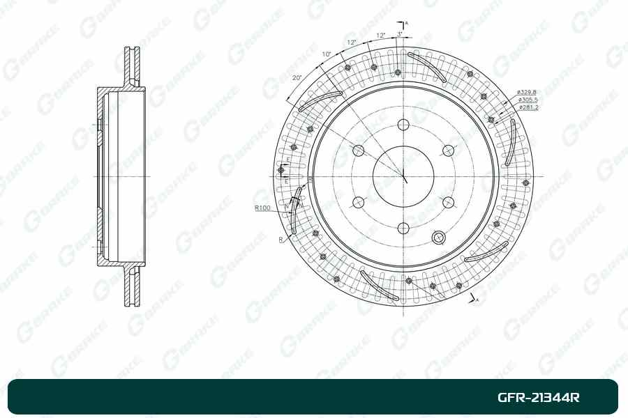 ДИСК ТОРМОЗНОЙ G-BRAKE GFR21344R