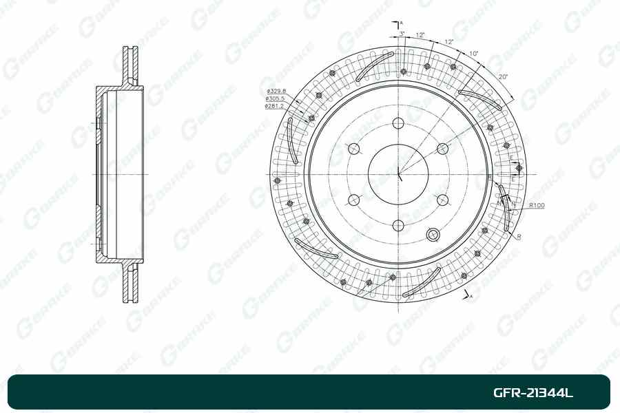 ДИСК ТОРМОЗНОЙ G-BRAKE GFR21344L
