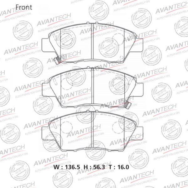 КОЛОДКИ ТОРМОЗНЫЕ ДИСКОВЫЕ AVANTECH AV299