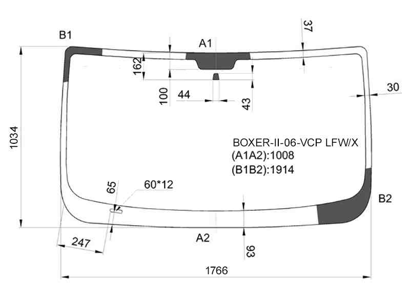 СТЕКЛО ЛОБОВОЕ XYG BOXERII06VCPLFWX
