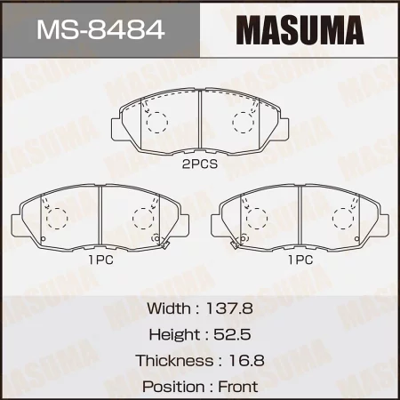 КОЛОДКИ ТОРМОЗНЫЕ ДИСКОВЫЕ MASUMA MS8484