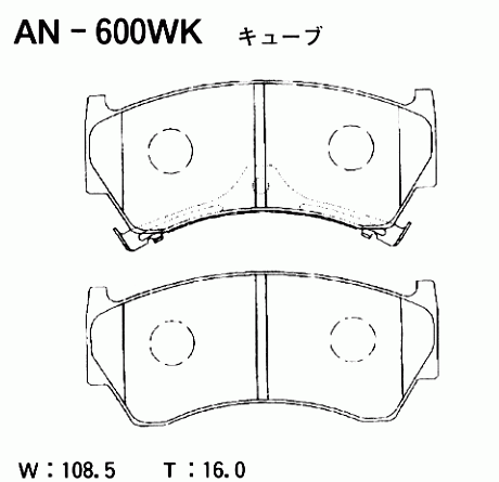 КОЛОДКИ ТОРМОЗНЫЕ ДИСКОВЫЕ AKEBONO AN600WK
