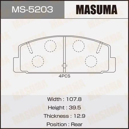 КОЛОДКИ ТОРМОЗНЫЕ ДИСКОВЫЕ MASUMA MS5203