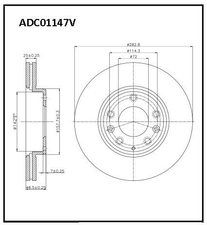 ДИСК ТОРМОЗНОЙ ALLIED NIPPON ADC01147V