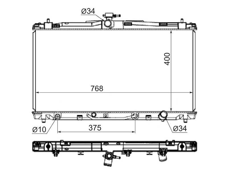 РАДИАТОР СИСТЕМЫ ОХЛАЖДЕНИЯ ДВС SAT ST100010