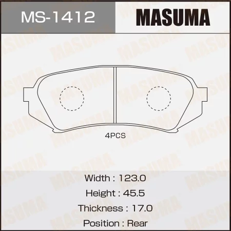 КОЛОДКИ ТОРМОЗНЫЕ ДИСКОВЫЕ MASUMA MS1412